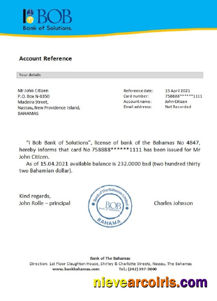 The Bahamas I bob bank of solutions reference